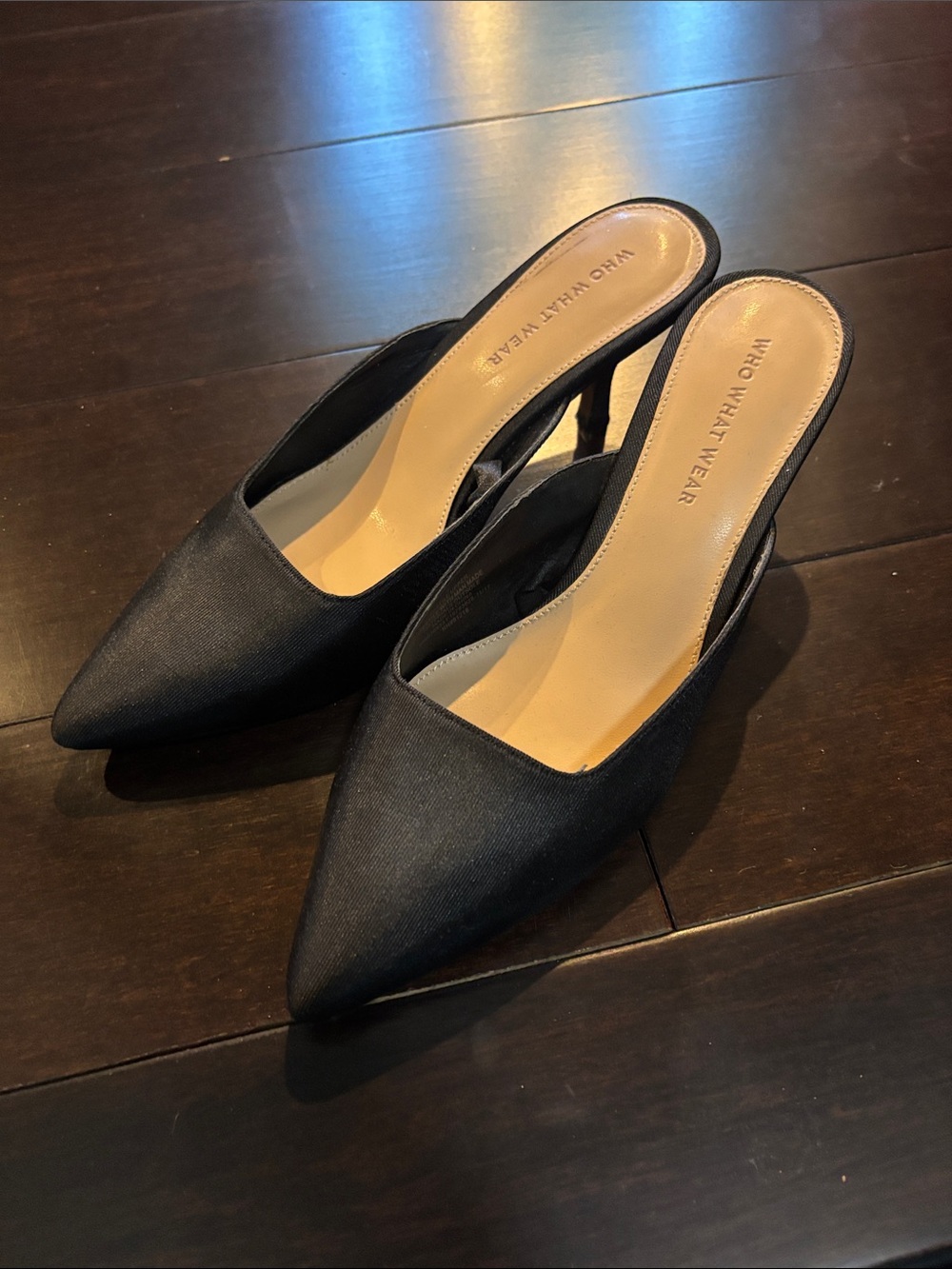 Who What Wear Black Pointed Slingback Mile High Mules